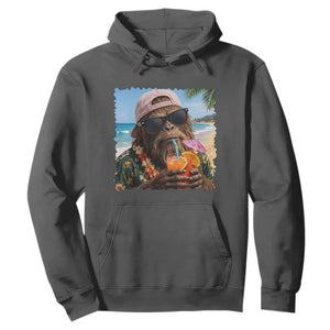 Funny Hawaiian Bigfoot Hoodie Tropical Beach Party Graphic TS12 Dark Heather Print Your Wear