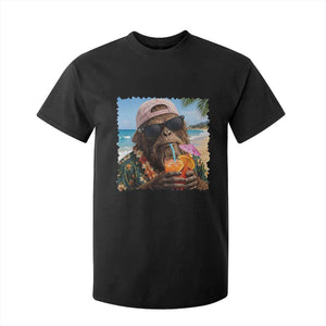 Funny Hawaiian Bigfoot T Shirt For Kid Tropical Beach Party Graphic TS12 Black Print Your Wear