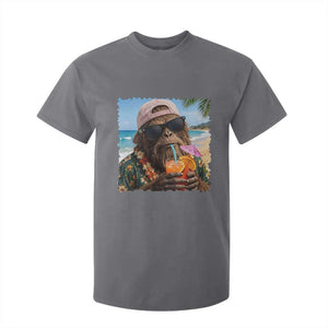Funny Hawaiian Bigfoot T Shirt For Kid Tropical Beach Party Graphic TS12 Charcoal Print Your Wear