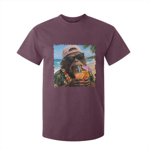 Funny Hawaiian Bigfoot T Shirt For Kid Tropical Beach Party Graphic TS12 Maroon Print Your Wear