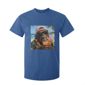 Funny Hawaiian Bigfoot T Shirt For Kid Tropical Beach Party Graphic TS12 Royal Blue Print Your Wear