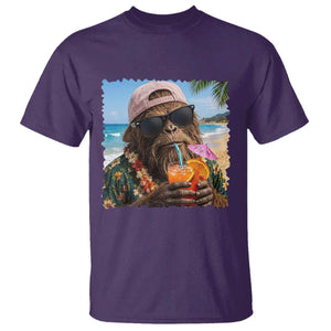 Funny Hawaiian Bigfoot T Shirt Tropical Beach Party Graphic TS12 Purple Print Your Wear