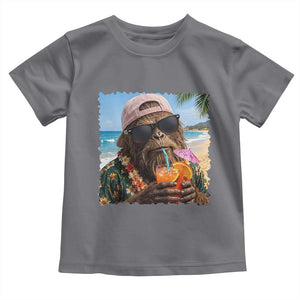 Funny Hawaiian Bigfoot Toddler T Shirt Tropical Beach Party Graphic TS12 Charcoal Print Your Wear