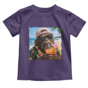 Funny Hawaiian Bigfoot Toddler T Shirt Tropical Beach Party Graphic TS12 Purple Print Your Wear