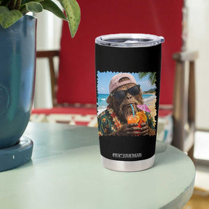 Funny Hawaiian Bigfoot Tumbler Cup Tropical Beach Party Graphic TS12 Print Your Wear