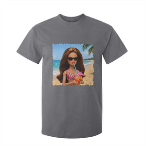 Funny Summer Doll Face Meme T Shirt For Kid Tropical Beach Party Graphic TS12 Charcoal Print Your Wear