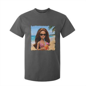 Funny Summer Doll Face Meme T Shirt For Kid Tropical Beach Party Graphic TS12 Dark Heather Print Your Wear