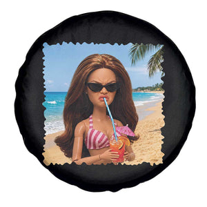 Funny Summer Doll Face Meme Spare Tire Cover Tropical Beach Party Graphic TS12 Print Your Wear