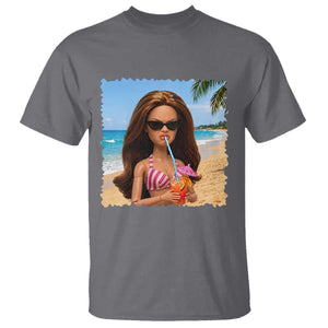 Funny Summer Doll Face Meme T Shirt Tropical Beach Party Graphic TS12 Charcoal Print Your Wear
