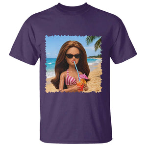 Funny Summer Doll Face Meme T Shirt Tropical Beach Party Graphic TS12 Purple Print Your Wear