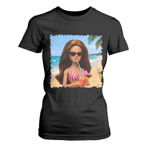 Funny Summer Doll Face Meme T Shirt For Women Tropical Beach Party Graphic TS12 Black Print Your Wear