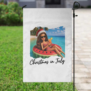 Christmas In July Tropical Doll Face Meme Garden Flag Summer Vacation Graphic