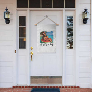 Christmas In July Tropical Doll Face Meme Garden Flag Summer Vacation Graphic