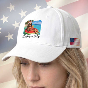 Christmas In July Tropical Doll Face Meme Baseball Cap Summer Vacation Graphic TS12 Print Your Wear