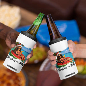 Christmas In July Tropical Doll Face Meme 4 in 1 Can Cooler Tumbler Summer Vacation Graphic TS12 Print Your Wear