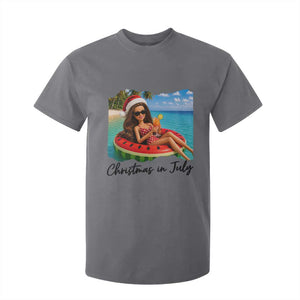 Christmas In July Tropical Doll Face Meme T Shirt For Kid Summer Vacation Graphic TS12 Charcoal Print Your Wear