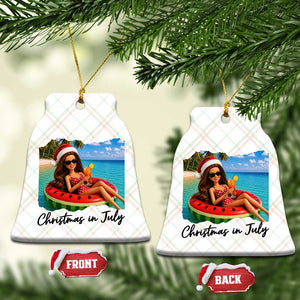 Christmas In July Tropical Doll Face Meme Ceramic Ornament Summer Vacation Graphic