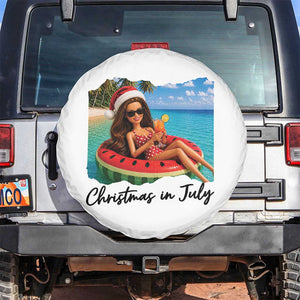 Christmas In July Tropical Doll Face Meme Spare Tire Cover Summer Vacation Graphic TS12 No hole White Print Your Wear