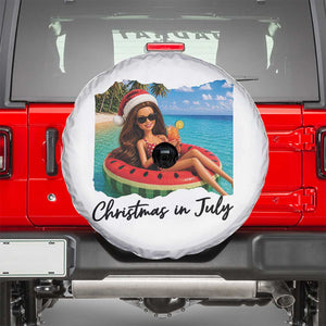 Christmas In July Tropical Doll Face Meme Spare Tire Cover Summer Vacation Graphic TS12 White Print Your Wear