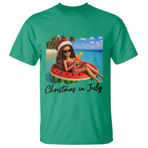 Christmas In July Tropical Doll Face Meme T Shirt Summer Vacation Graphic TS12 Irish Green Print Your Wear