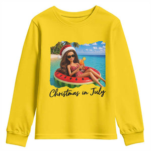 Christmas In July Tropical Doll Face Meme Youth Sweatshirt Summer Vacation Graphic TS12 Daisy Print Your Wear