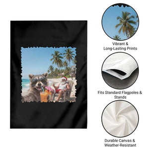 Christmas In July Raccoon And Santa Garden Flag Tropical Summer Vacation Graphic TS12 Print Your Wear