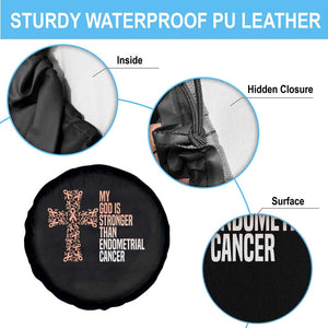 Religious Endometrial Cancer Awareness Spare Tire Cover My God Is Stronger Than Cancer
