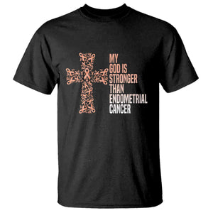 Religious Endometrial Cancer Awareness T Shirt My God Is Stronger Than Cancer