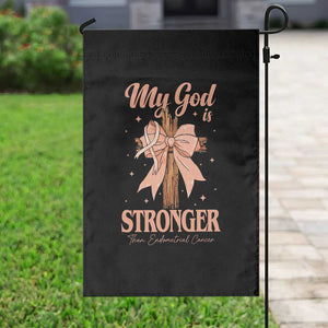 Endometrial Cancer Faith Peach Ribbon Garden Flag My God Is Stronger Than Endometrial Cancer