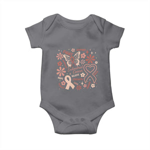 Floral Butterfly Endometrial Cancer Awareness Baby Onesie Believe Strength Faith