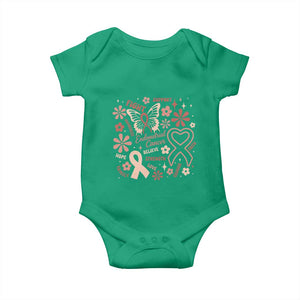 Floral Butterfly Endometrial Cancer Awareness Baby Onesie Believe Strength Faith
