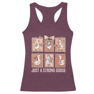 Funny Endometrial Cancer Warrior Goose Racerback Tank Top Just A Strong Goose
