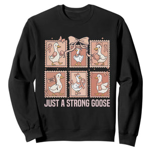 Funny Endometrial Cancer Warrior Goose Sweatshirt Just A Strong Goose