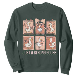 Funny Endometrial Cancer Warrior Goose Sweatshirt Just A Strong Goose
