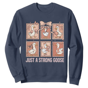 Funny Endometrial Cancer Warrior Goose Sweatshirt Just A Strong Goose