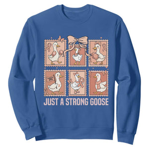 Funny Endometrial Cancer Warrior Goose Sweatshirt Just A Strong Goose