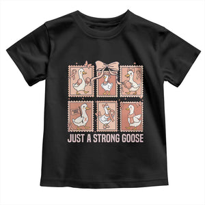 Funny Endometrial Cancer Warrior Goose Toddler T Shirt Just A Strong Goose