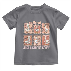 Funny Endometrial Cancer Warrior Goose Toddler T Shirt Just A Strong Goose
