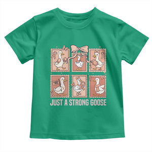Funny Endometrial Cancer Warrior Goose Toddler T Shirt Just A Strong Goose