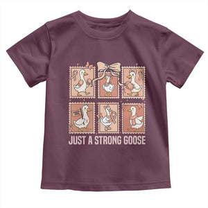 Funny Endometrial Cancer Warrior Goose Toddler T Shirt Just A Strong Goose