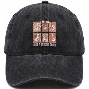 Funny Endometrial Cancer Warrior Goose Washed Cotton Baseball Cap Just A Strong Goose