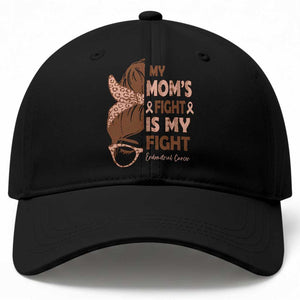 Endometrial Cancer Support Baseball Cap My Moms Fight My Fight