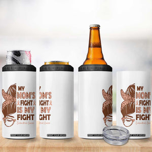 Endometrial Cancer Support 4 in 1 Can Cooler Tumbler My Moms Fight My Fight