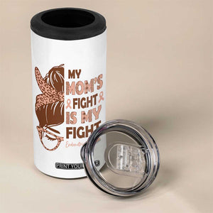 Endometrial Cancer Support 4 in 1 Can Cooler Tumbler My Moms Fight My Fight