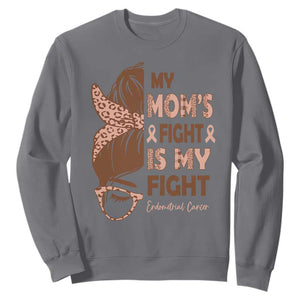 Endometrial Cancer Support Sweatshirt My Moms Fight My Fight