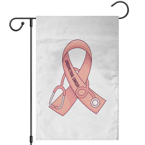 Endometrial Cancer Healthcare Warrior Garden Flag Peach Stethoscope Nurse