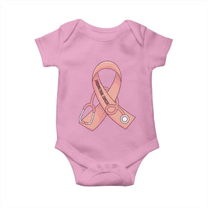 Endometrial Cancer Healthcare Warrior Baby Onesie Peach Stethoscope Nurse
