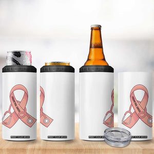 Endometrial Cancer Healthcare Warrior 4 in 1 Can Cooler Tumbler Peach Stethoscope Nurse