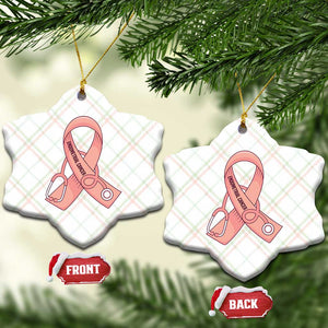 Endometrial Cancer Healthcare Warrior Ceramic Ornament Peach Stethoscope Nurse