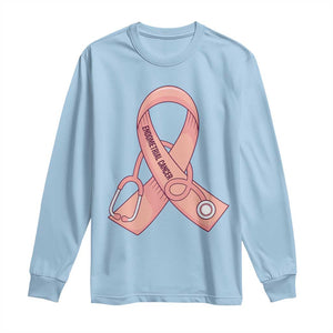 Endometrial Cancer Healthcare Warrior Long Sleeve Shirt Peach Stethoscope Nurse